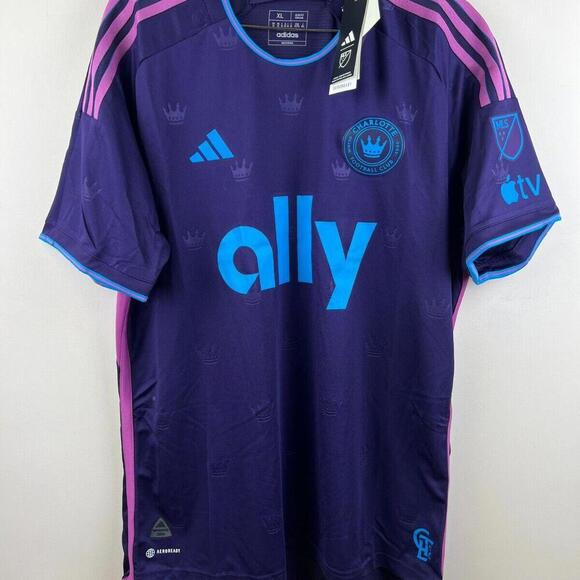 NWT Adidas MLS Charlotte FC 23/24 Away Authentic Soccer Jersey Sz XL HI1849 $150 - Picture 1 of 9